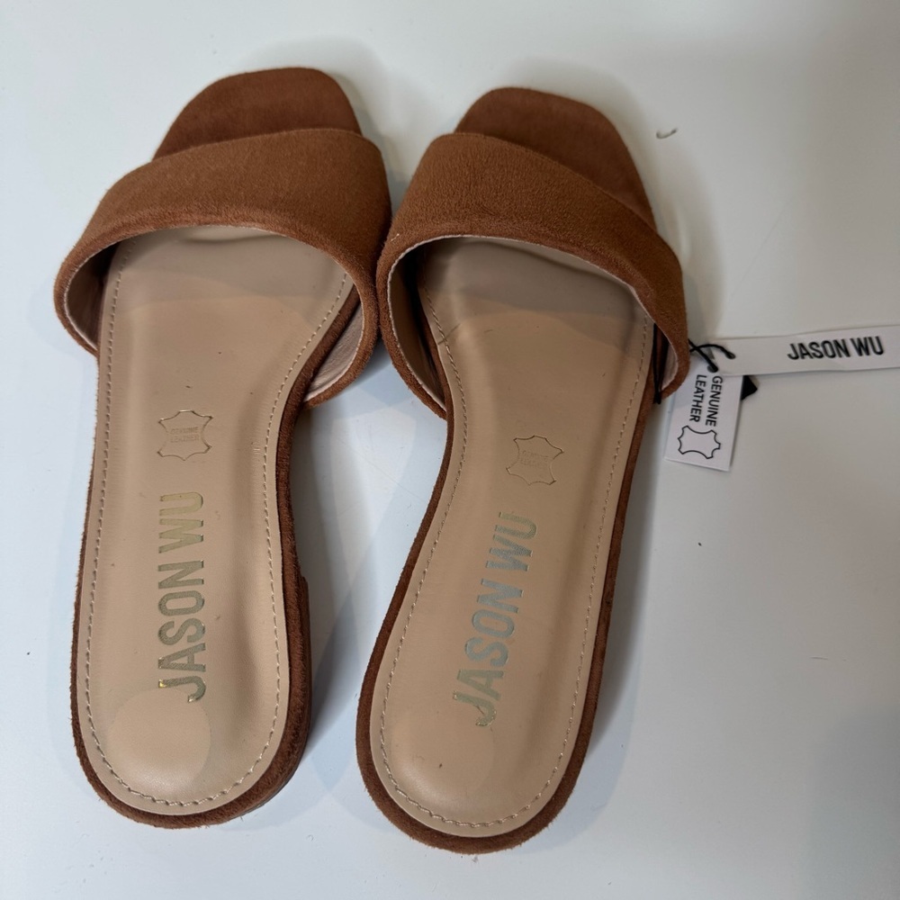 Jason Wu NWT tan suede slide sandals size 8 - Picture 4 of 8